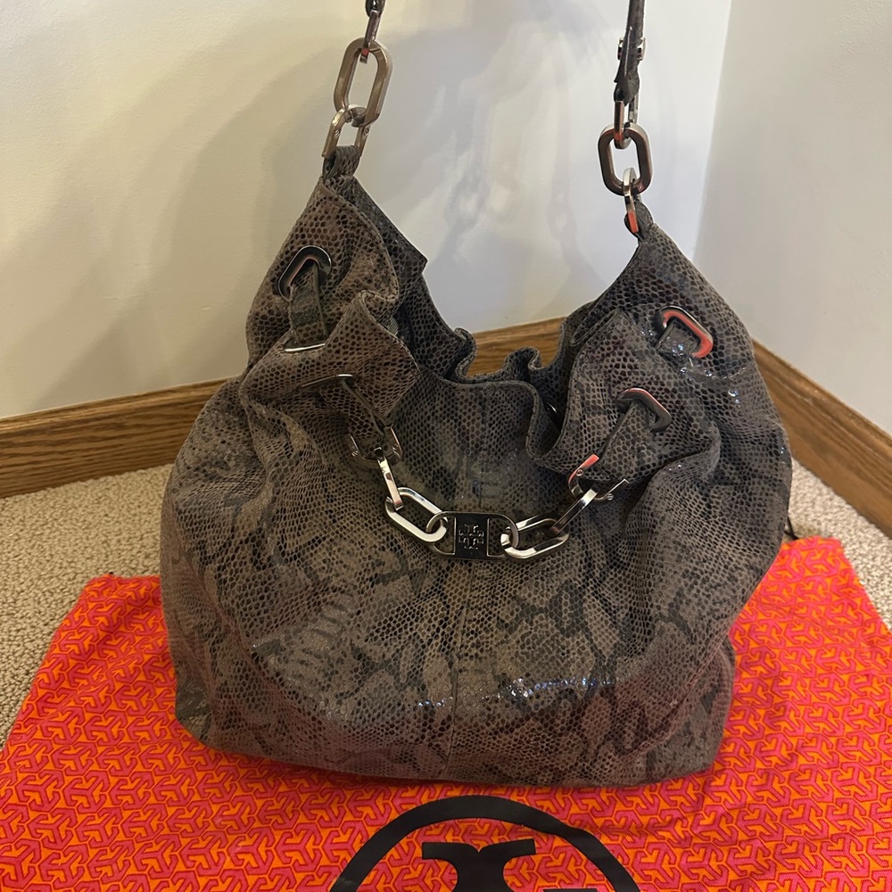 Stylish Snake Print Shoulder Bag
